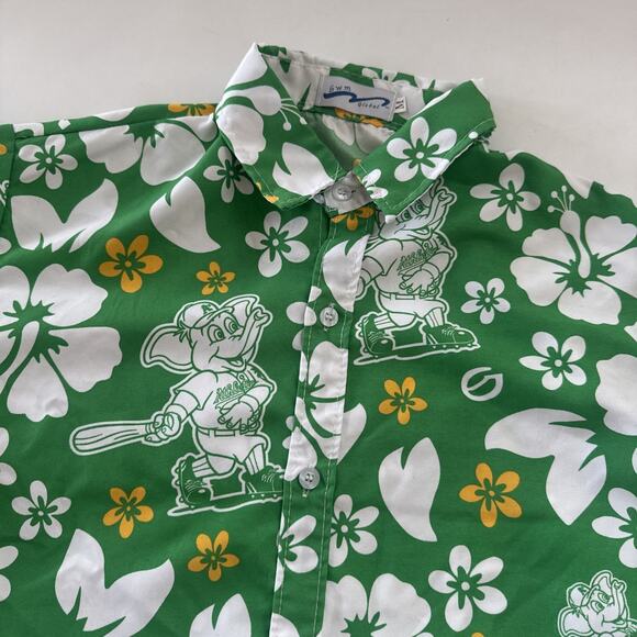 OAKLAND A'S Hawaiian Shirt Medium 2023 Promo SGA Kelly Green Stomper MLB - Picture 2 of 9